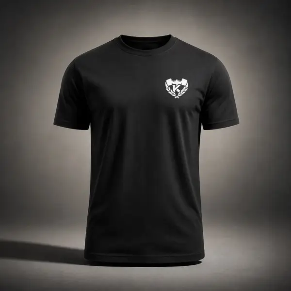 Kolossal Core Regular Gym T-Shirt Front View Black with White Chest Logo