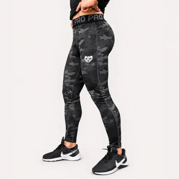 Athletic side profile of the Kolossal Tactical Compression Leggings for training and running.