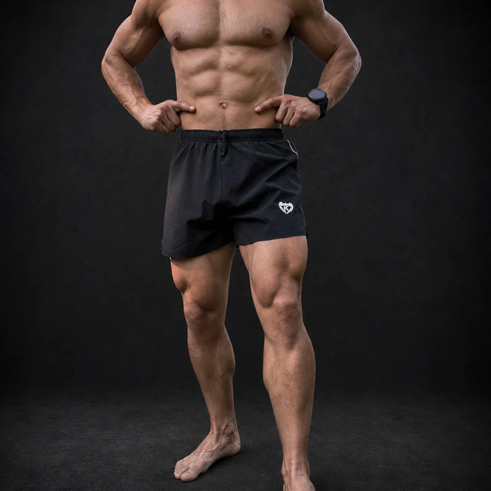 Short de entrenamiento KOLOSSAL Core negro para hombre, vista frontal